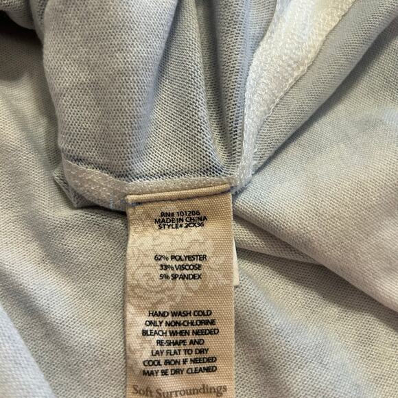 Soft Surroundings Muted Floral Purple Watercolor Knit Top Size Large V-Neck Boho - Picture 4 of 6